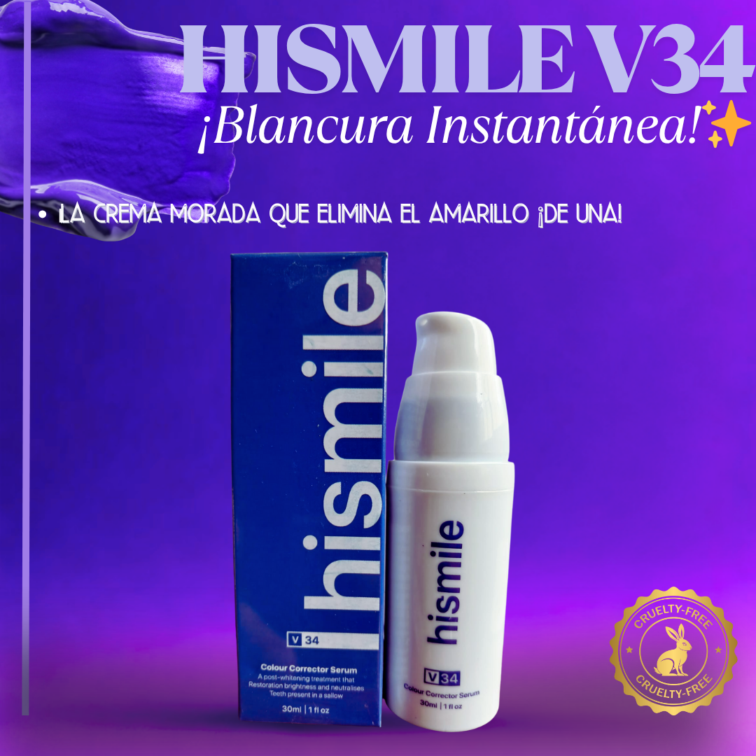 HISMILE V34 Colour Corrector Serum - La crema morada que elimina el amarillo ¡de una!