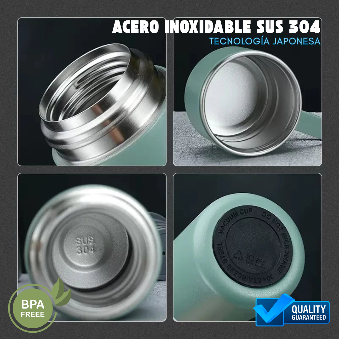 Vacuum Bottle 3 en 1 – Termo + 2 Tazas Térmicas