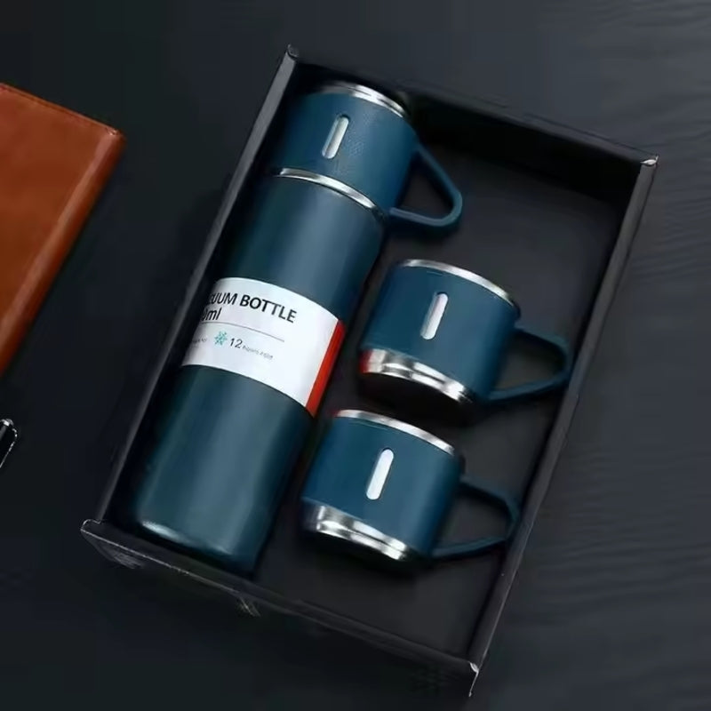 Vacuum Bottle 3 en 1 – Termo + 2 Tazas Térmicas