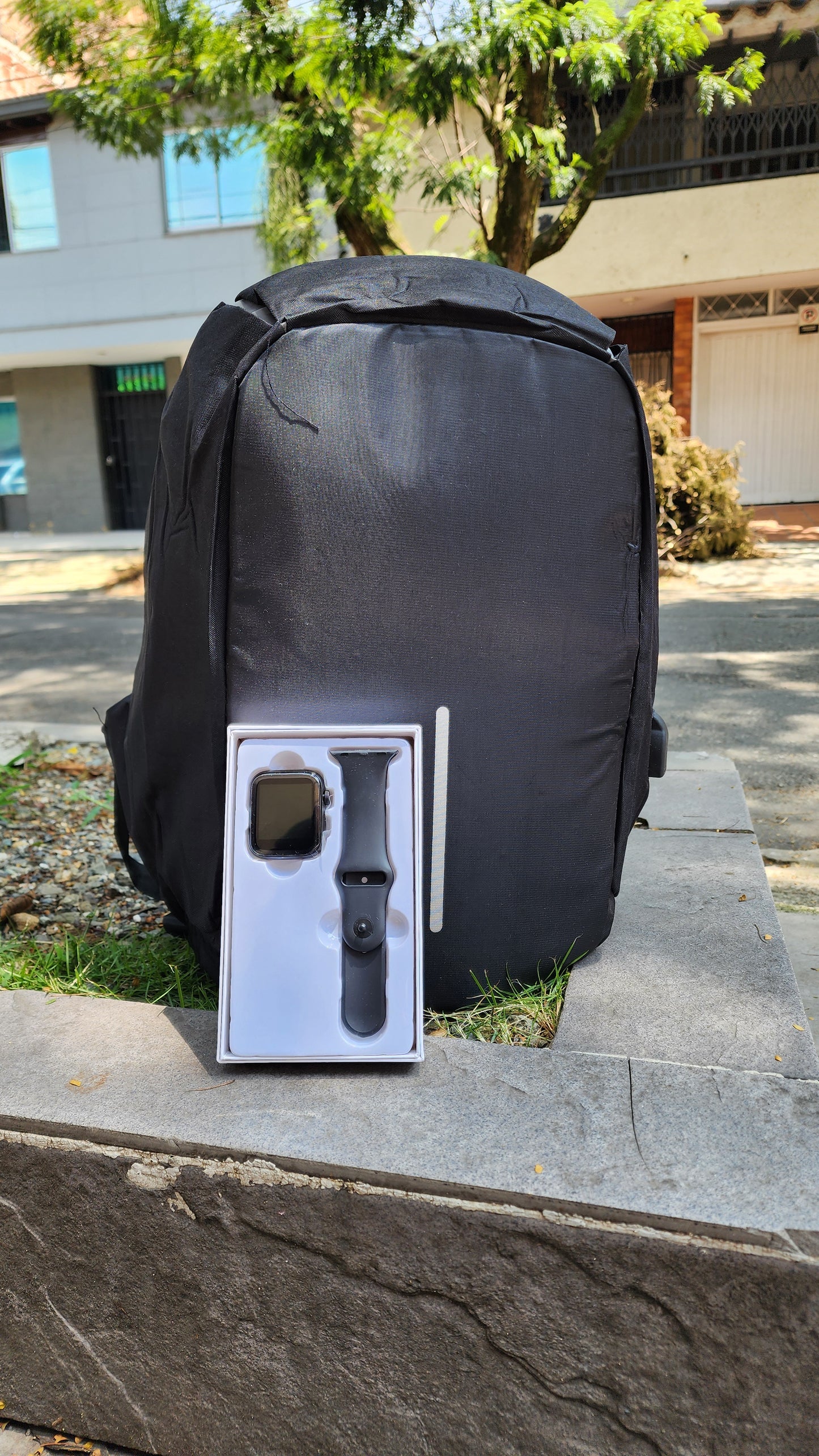 Morral Antirrobo Con Clave + Smartwatch T500