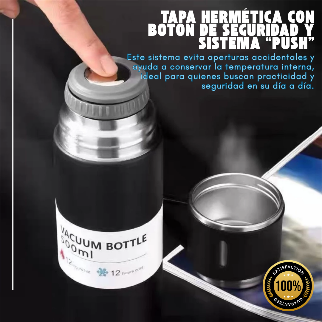 Vacuum Bottle 3 en 1 – Termo + 2 Tazas Térmicas