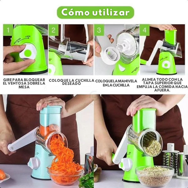 Rallador Cortador Manual 3 en 1